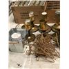 Image 4 : Group of assorted decor items including - candle handles. mason jars, candle stick holders, glass fl