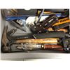 Image 4 : Group of misc tools including hammers, staple gun, small rake, etc...