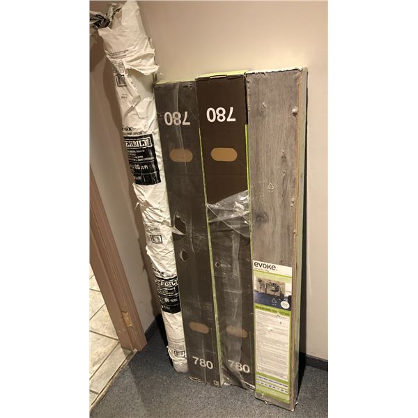 3 Pieces of floor score 780 evoke flooring & Everbilt PREVENTS MOISTURE BUILD-Ip ON EXTERIOR WALLS 1