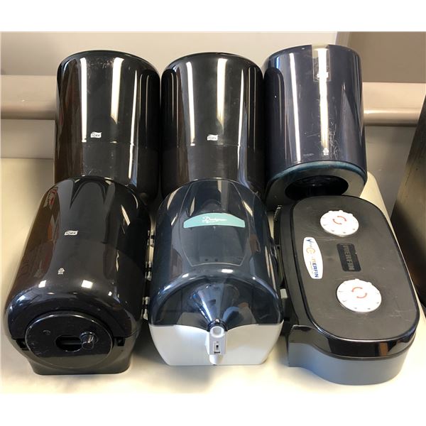 Group of 6 misc hand towel dispensers