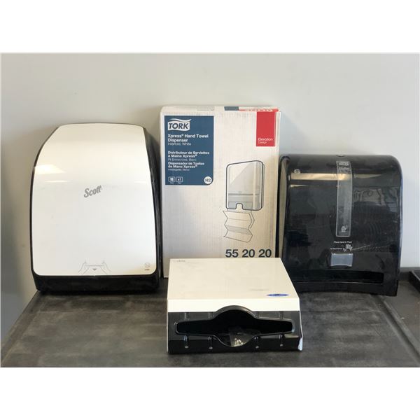 Group of 4 misc hand towel dispensers