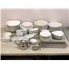 Image 1 : Large group of misc kitchen items including - plates, bowls, coffee pot, etc...