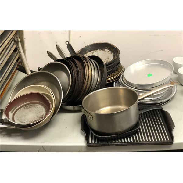 Group of assorted pans, pot, grill, etc...