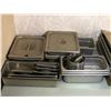 Image 2 : Group of stainless steel steam table pans w/lids, colanders