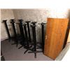 Image 1 : Group of restaurant-grade tables & stands  (approx. 12 bases, approx. 9 table tops) (large tables 85