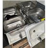 Image 2 : Pallet lot of misc items including - approx 5 commercial grade sinks (4 single & 2 double sinks)