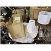 Image 3 : Large shelf lot of assorted, lamps, lights, glass light, etc...