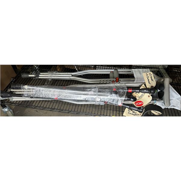 Group of misc. items including - canes & crutches