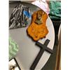 Image 3 : Group of misc. decor items including - crosses, coat hanger, charcuterie board with built-in utensil