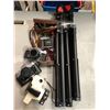 Image 1 : Group of misc. vintage camera, camera stands, cases, etc...