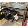 Image 2 : Table (55in L 27.5 D 41in. H) + chair & black rolling drawer caddy