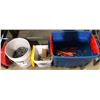 Image 1 : Group of misc various sized chains, bungee cord, spring clamp, etc...