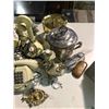 Image 3 : Group of vintage telephones, silverware, pots, glasses, etc...