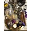 Image 4 : Group of misc silverware, perfume bottles, candle stick holders, perfume bottles, tray, etc...