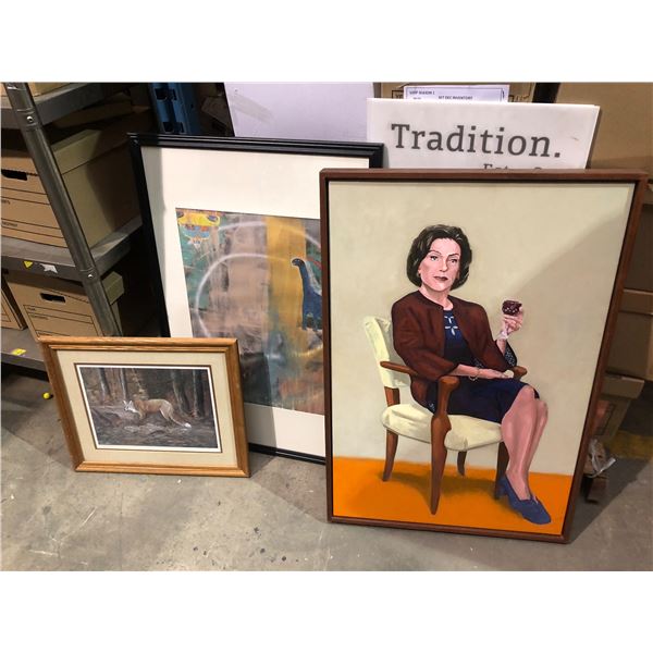 Group of 3 framed art pictures