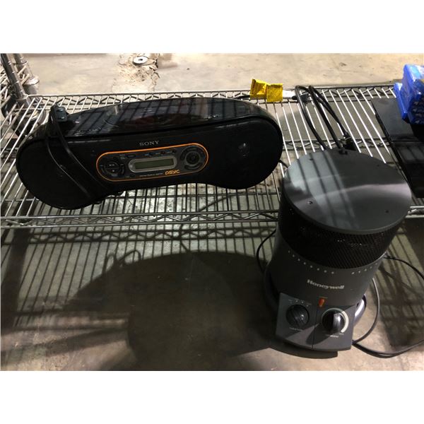 Sony radio & Honywell heater