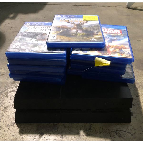 PS4 500gb w/ disk games - includes NHL 17, Hunter, Assassins Creed etc.