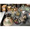 Image 1 : Group of assorted items - includes iron cooking pan, glass lantern, glass lamp shade etc.