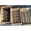 Image 2 : Large group of assorted glass bottles w/ wooden crates & glass candle holders