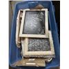 Image 1 : Tote full of assorted wedding decor wall hangings - chalkboards/ framed quotes etc.
