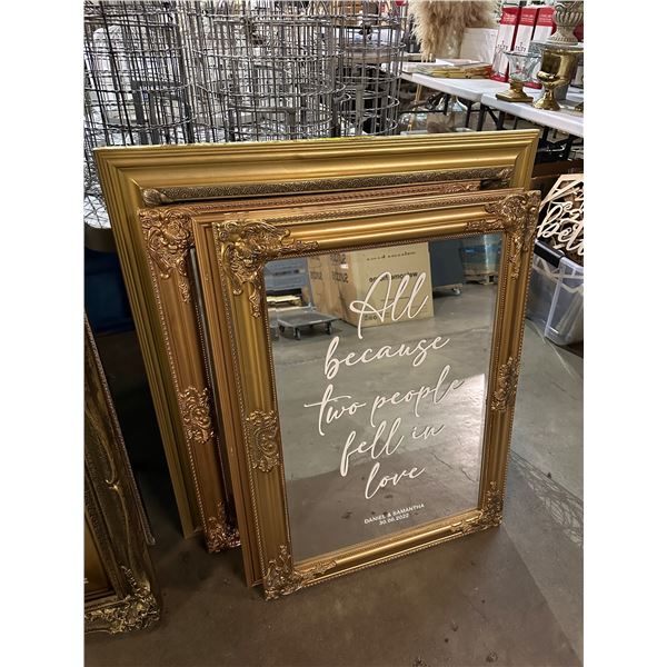 Group of 5 assorted wedding decorative wall mirrors