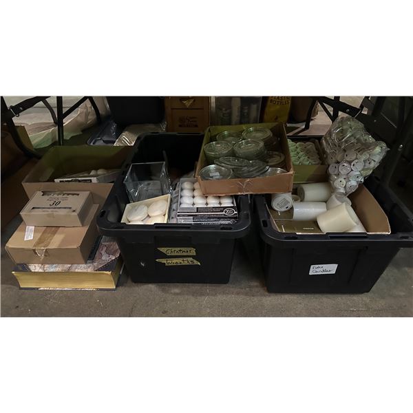 Large group of assorted candles - emergency candles/ unscented floaters/ flameless electric candles/