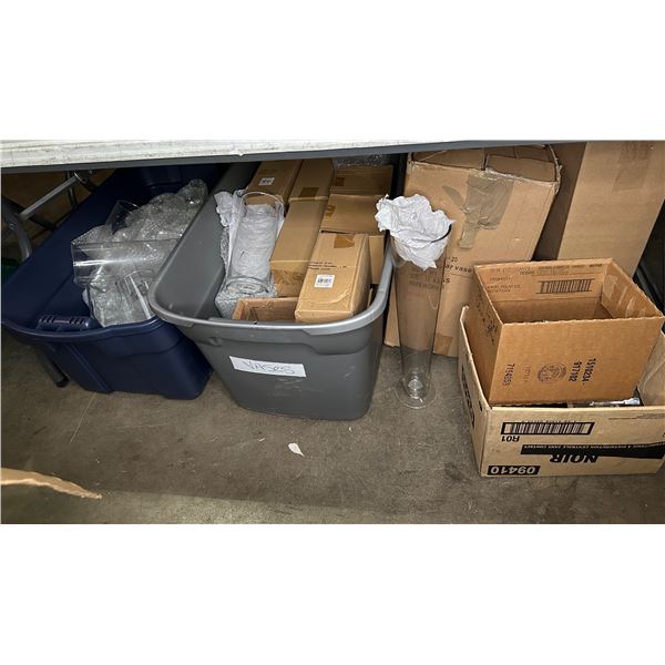 Large group of assorted decorative glassware - jars/ vases/ candle holders/ tea light holders/ round