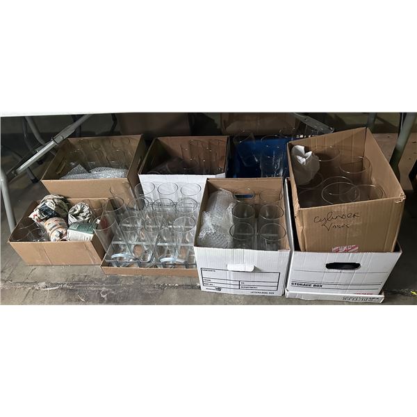 Group of assorted glassware - candle jars & jar holders