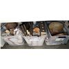 Image 1 : Large group of assorted decorative wooden items - wooden barks/ slates/ shot trays/ glass jars/ misc