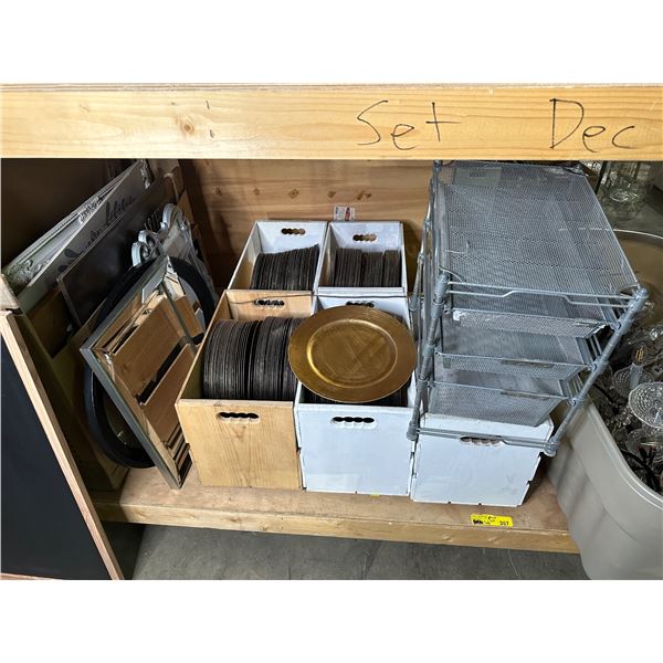 Group of assorted decor items including - mirrors, plates, wedding signs, etc...