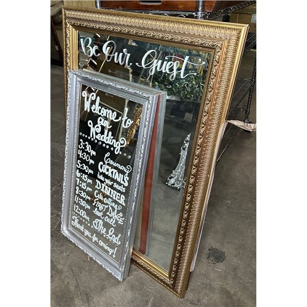 Group of 2 framed wedding designed mirrors