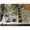 Image 2 : Large table of assorted decor pieces including - candle holders, fake terrarium, glass decor, etc...