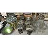 Image 1 : Group of assorted decor items including - candy jars w/lids, approx. 6 pedestal bowls, cake holders,