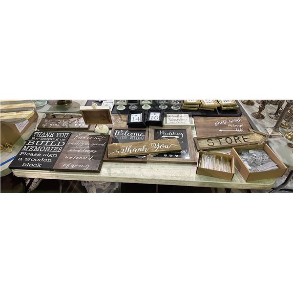 Group of assorted wedding signage