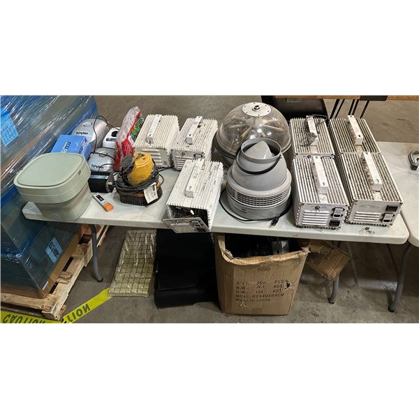 Large lot of fertilizing equipment includes - 600 Watt growing light ballasts, 1000 Watt 2-way MHHPS