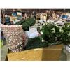 Image 3 : Pallet lot of misc. fake flower decorations, hedges, easel, signs, basket & other misc wedding decor