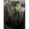 Image 2 : Large bin of misc. including - easels, 240 LED blossom flower tree, planter holders, etcs...