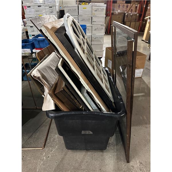 Pallet lot of misc. including - frames, signs, etc... approx. 13 pieces