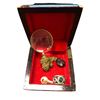 Image 1 : Group of assorted jewelry - Magnifying glass/ Sigal ring/ Moose button/ jewelry box