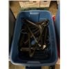 Image 4 : Large group of assorted bins including - a bin full of tank tops (various sizes), hangers, bras, pla