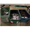 Image 6 : Large group of assorted bins including - a bin full of tank tops (various sizes), hangers, bras, pla