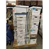 Image 1 : Pallet lot of misc. items including - hospital gowns, towels, wire hangers, jewelry trays, women's s