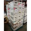 Image 1 : Pallet lot of misc. items including - men's black shoes & boots, women's heels & shoes, aprons, men'