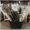 Image 1 : Large bin of decor sticks, tall wood & metal easels, etc...