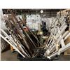 Image 2 : Large bin of decor sticks, tall wood & metal easels, etc...