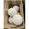 Image 2 : Group of 2 bins full of various colour artificial flower balls