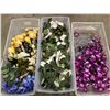 Image 3 : Group of 3 bins of artificial flowers & vines