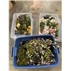 Image 1 : Group of 3 bins of artificial flowers
