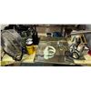 Image 3 : Group of misc. items including - dumbbells, construction hat, spray bottles, 2 Stanley tool boxes, p