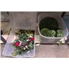 Image 1 : Group of 2 bins of artificial flowers & shrubs